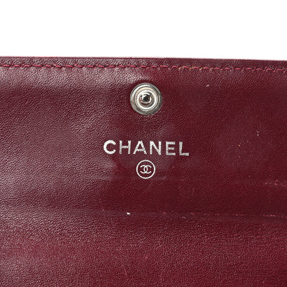 Chanel Patent Brilliant Flap Card Holder Burgundy 6 of 10