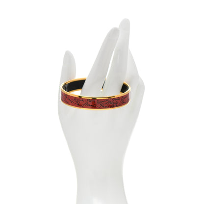 Hermes Enamel Printed Handwriting Narrow Bracelet 65 2 of 5