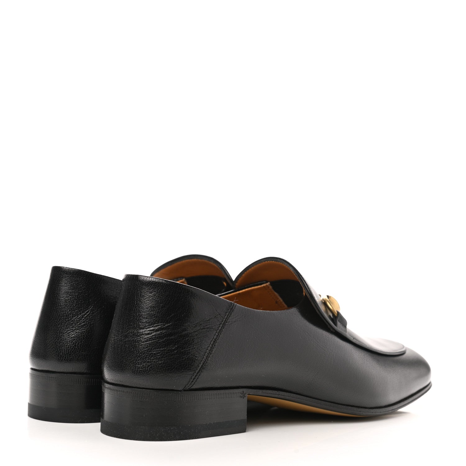 Gucci Goatskin Womens Horsebit Mid-Heel Loafers 38.5 Black 4 of 9