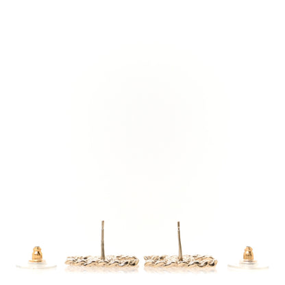 Chanel Crystal Pearls Coronation CC Earrings Gold 3 of 5