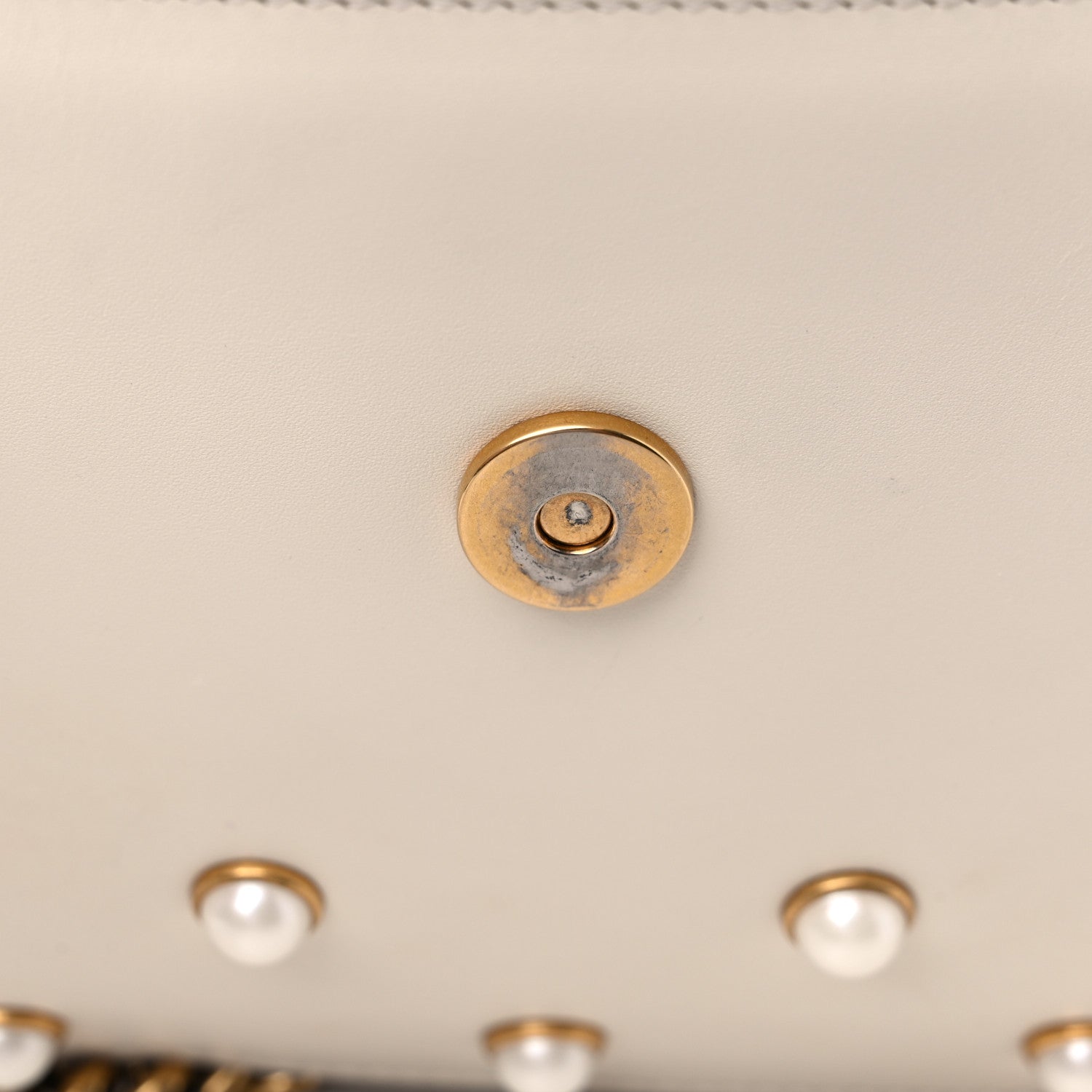 Gucci Nappa Pearl Studded Mini Queen Margaret Broadway Shoulder Bag Mystic White 11 of 14