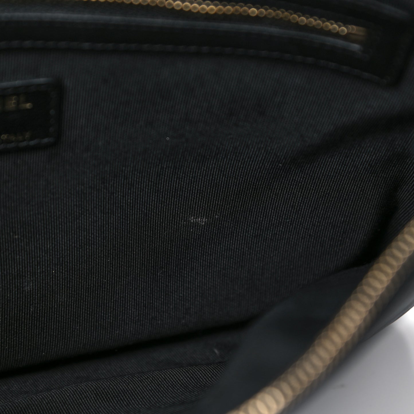 Aged Calfskin Chevron Quilted Medium Cosmetic Case Black