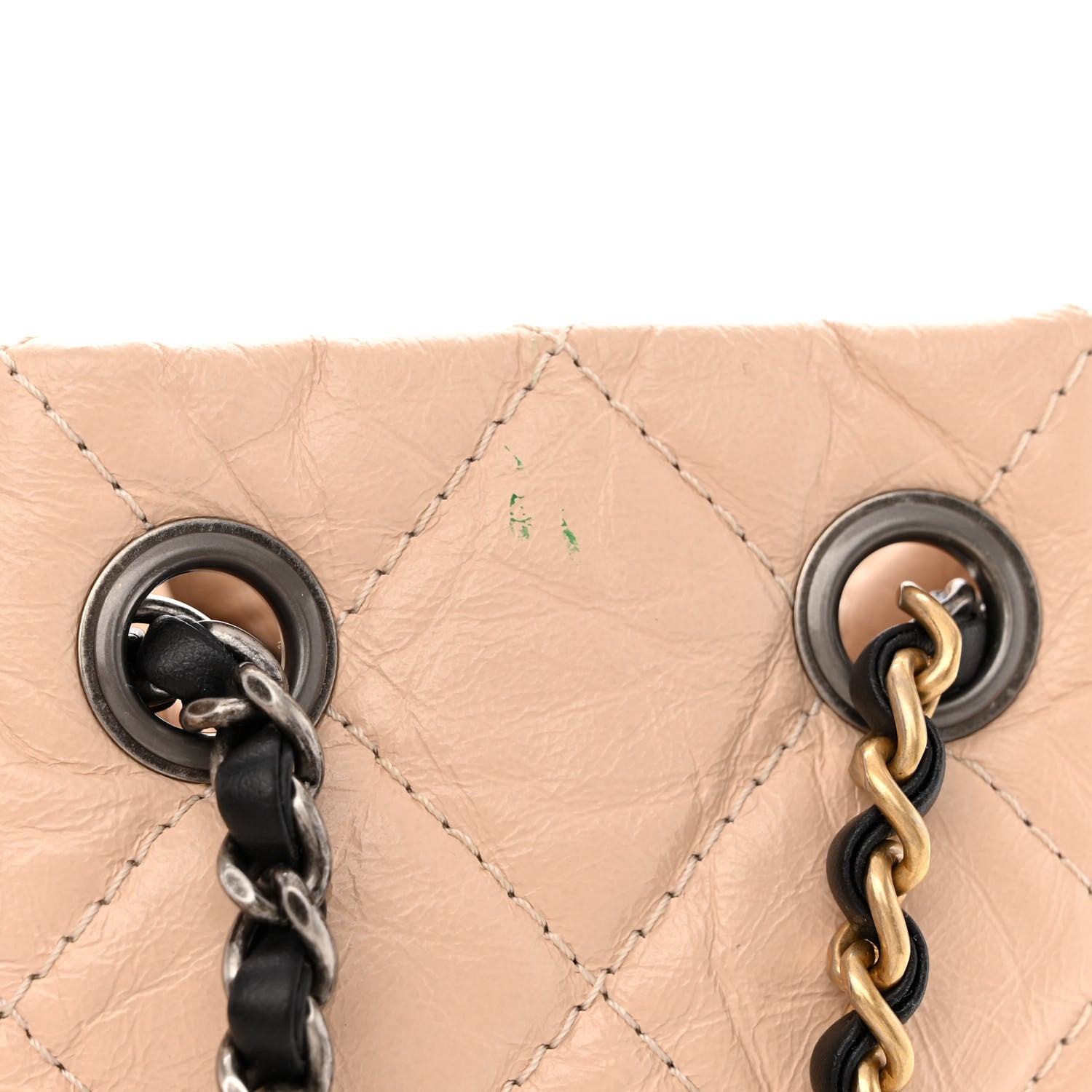 Chanel Aged Calfskin Quilted Small Gabrielle Backpack Beige Black 12 of 12