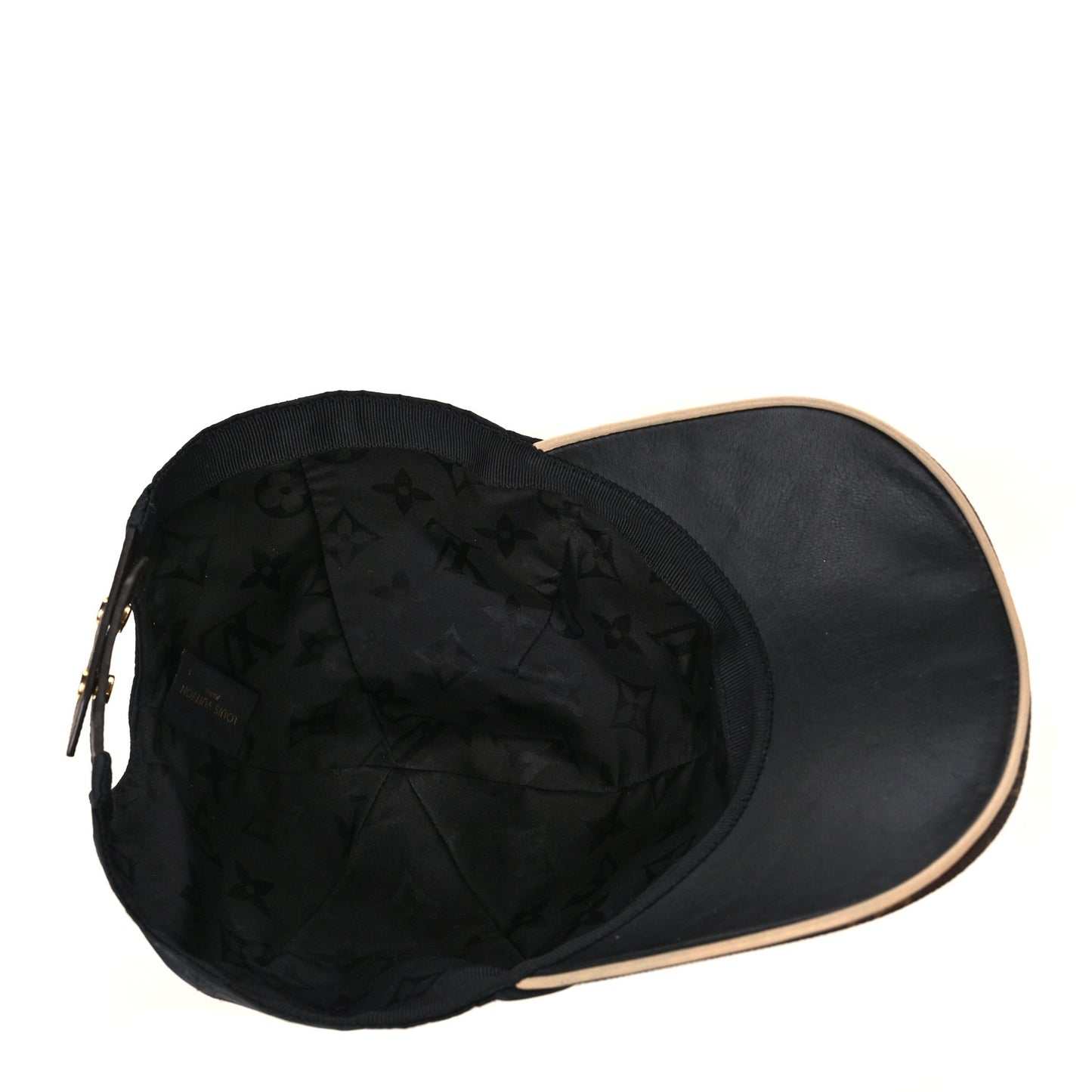 Polyester Silk Monogram LV Get Ready Cap L Black
