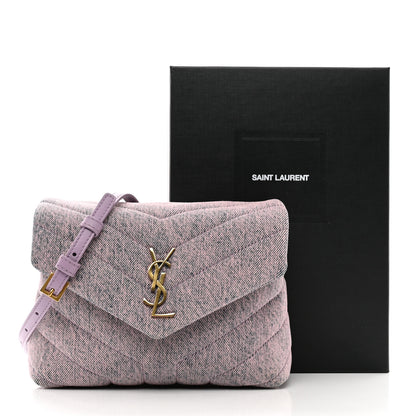 Saint Laurent Denim Y Quilted Monogram Toy Loulou Crossbody Bag Bleached Lilac 11 of 11