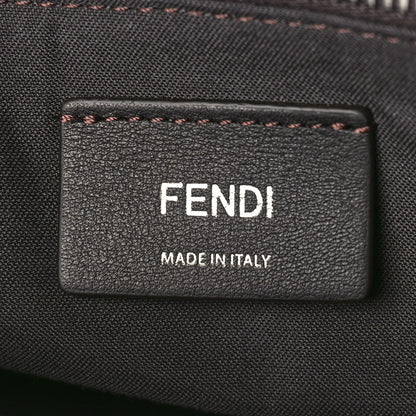 Fendi Vitello Dolce Bi-Color FF 1974 Embossed Medium By The Way Boston Bag Maya Black 5 of 9