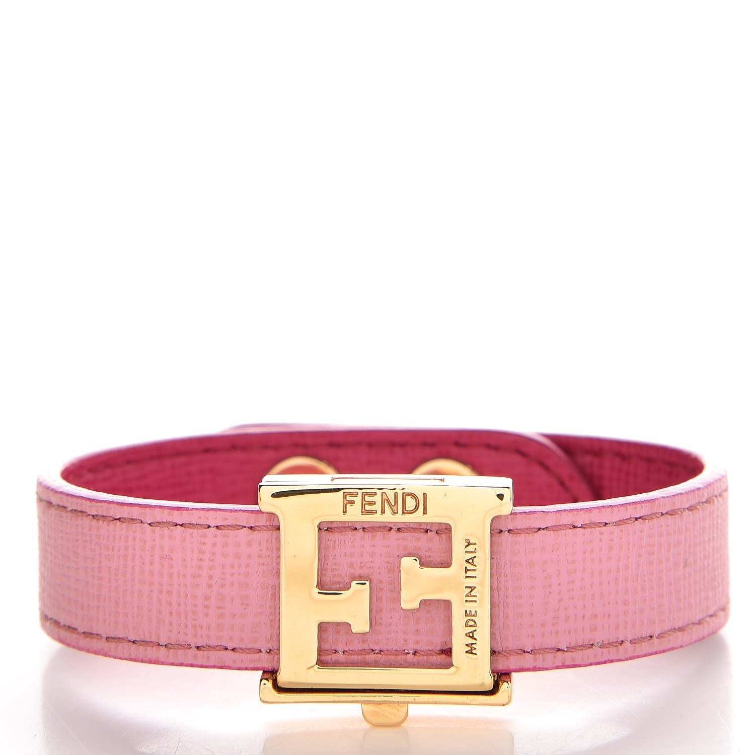 Fendi Vitello Elite FF Reversible Bracelet Magenta 3 of 6