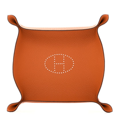 Hermes Taurillon Clemence Mises et Relances Change Tray Orange 1 of 6