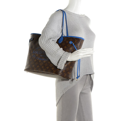 Louis Vuitton Monogram Articles de Voyage Ikat Neverfull MM Grand Blue 2 of 7