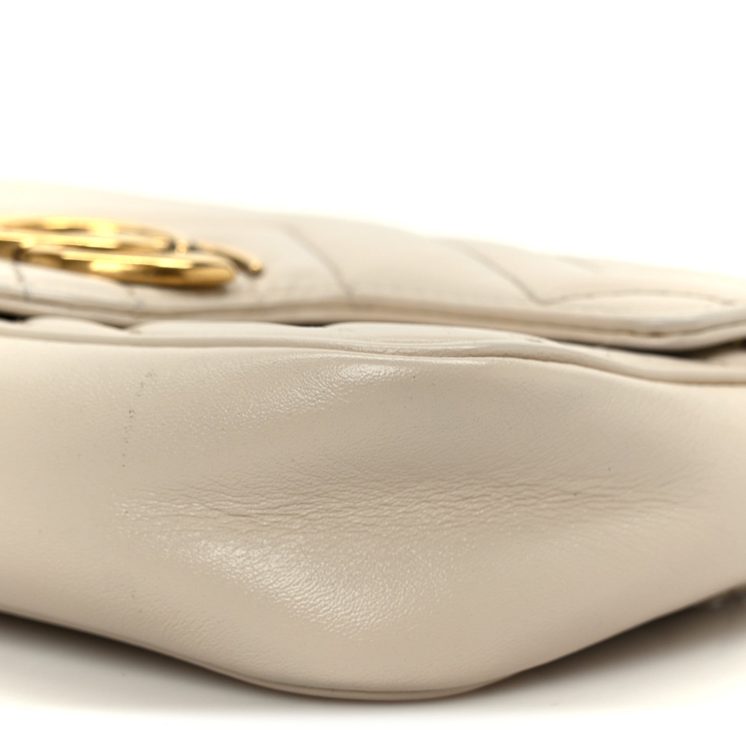 Gucci Calfskin Matelasse Super Mini GG Marmont Shoulder Bag White 10 of 10