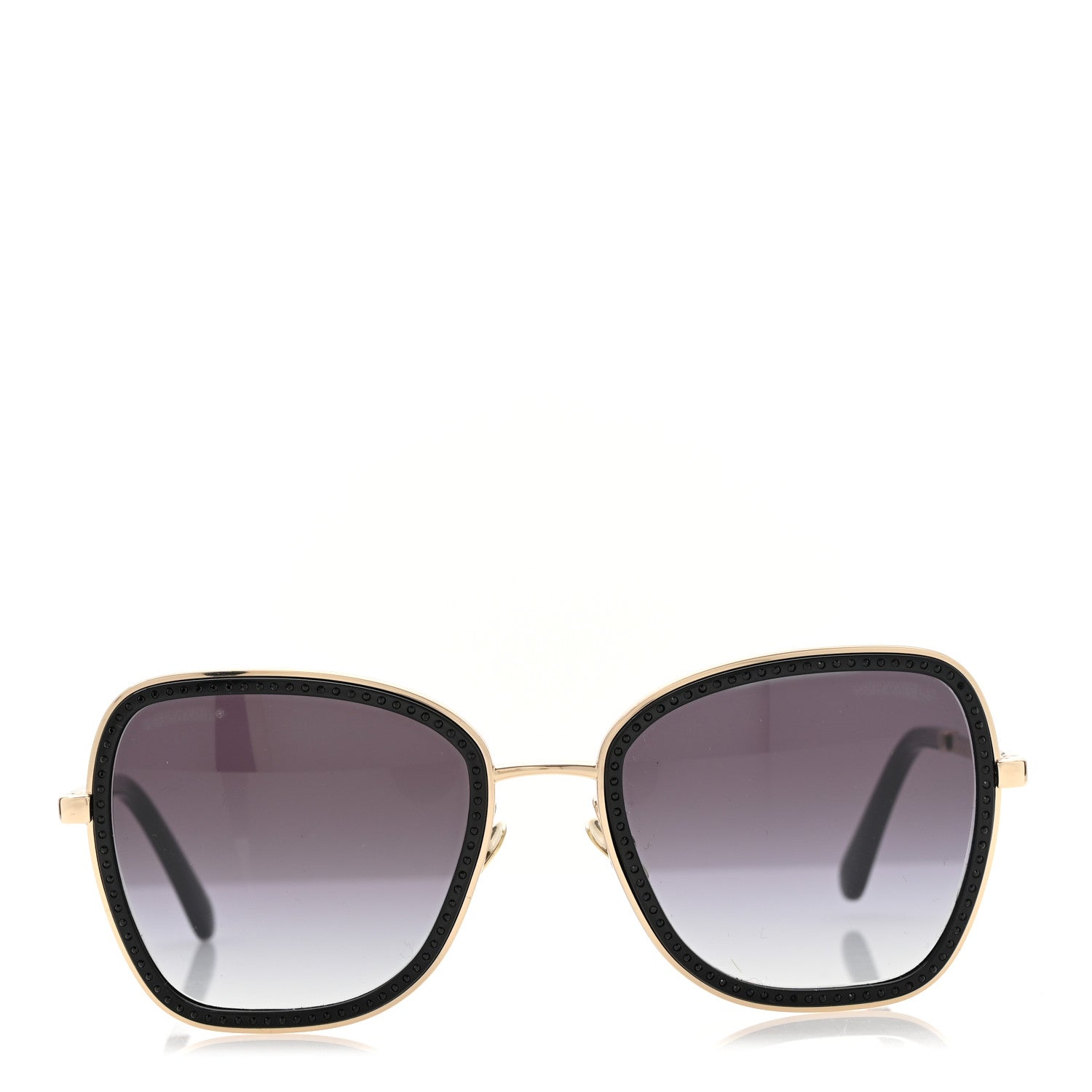 Chanel Square Frame Sequin Sunglasses 4277-B Black Silver 2 of 10