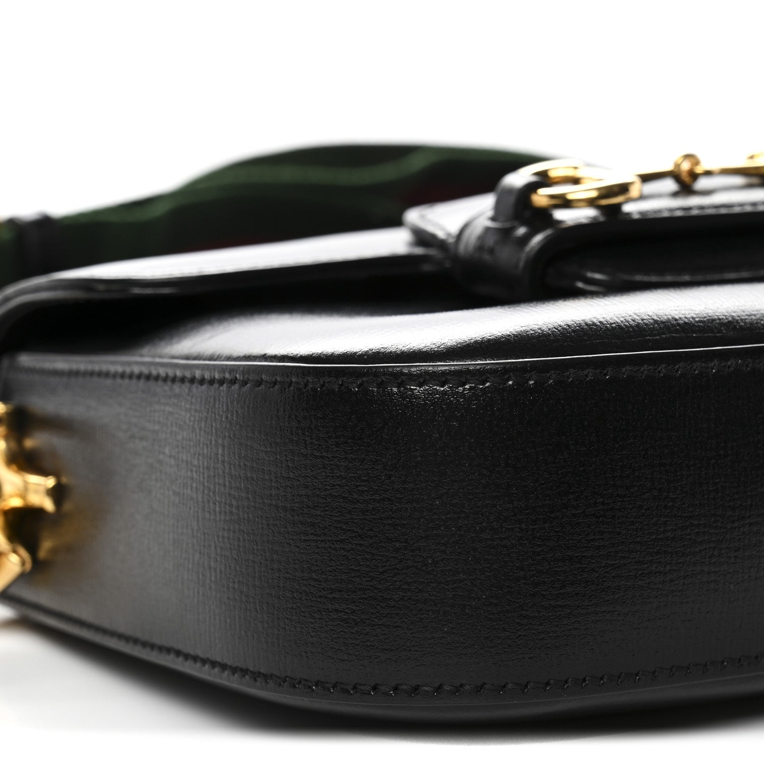 Gucci Azalea Calfskin Web Mini Horsebit 1955 Shoulder Bag Black 9 of 11
