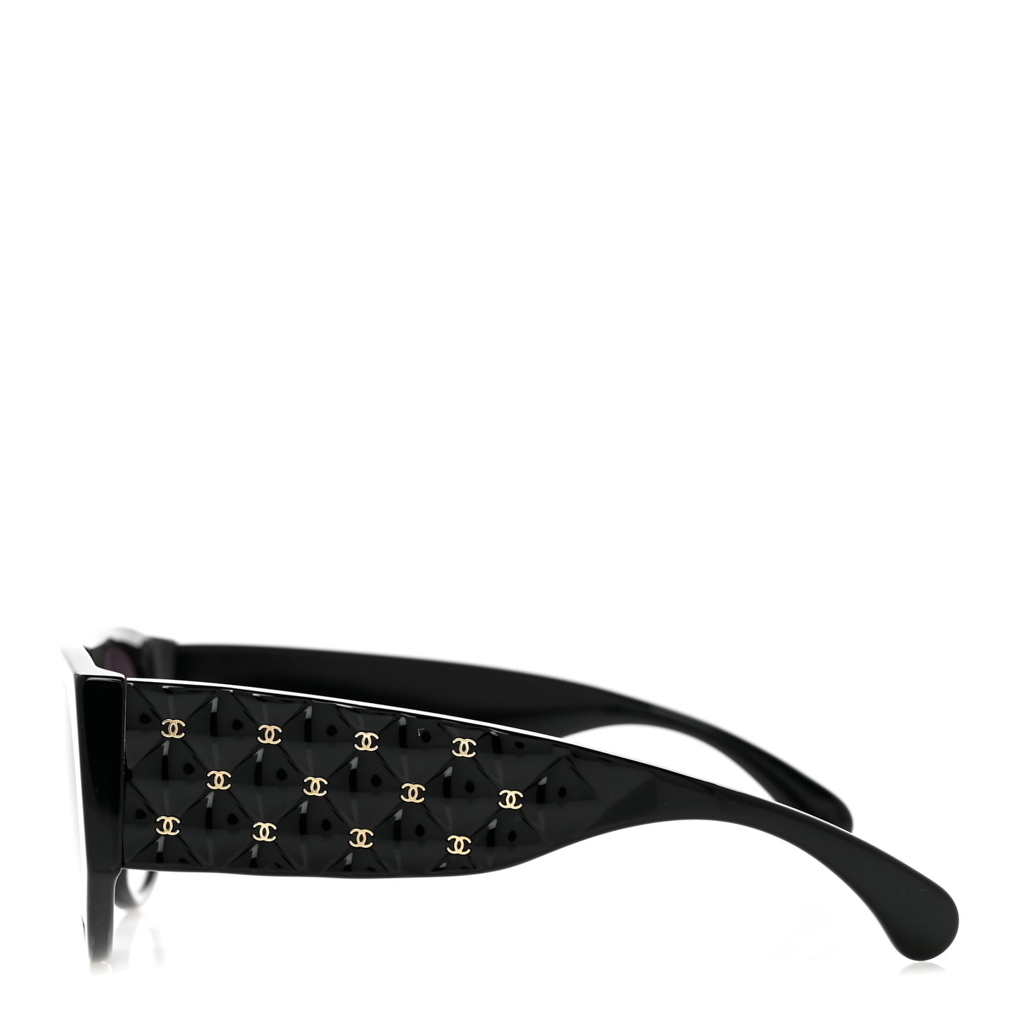 Acetate Quilted CC Pilot Sunglasses 71465 Black