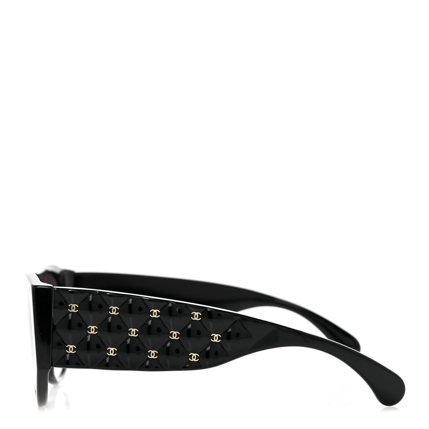 Chanel Acetate Quilted CC Pilot Sunglasses 71465 Black 3 of 8
