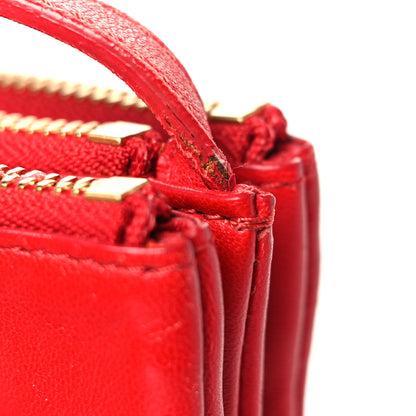 Celine Lambskin Small Trio Crossbody Bag Red 11 of 14