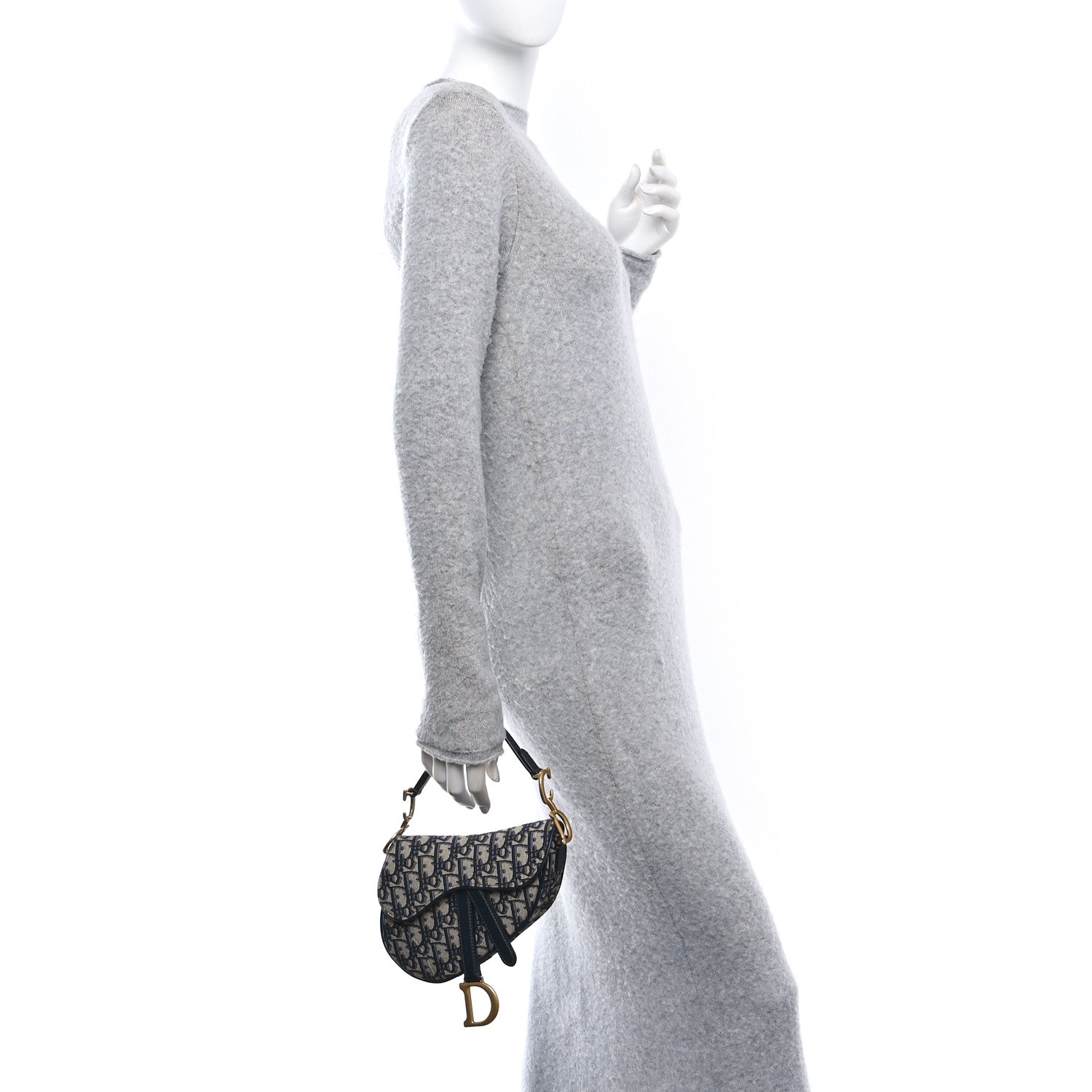 Christian Dior Oblique Mini Saddle Bag Blue 2 of 10