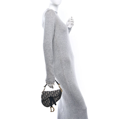 Christian Dior Oblique Mini Saddle Bag Blue 2 of 10