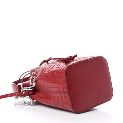 Fendi Vitello Liberty F is Fendi FF 1974 Embossed Mini Mon Tresor Bucket Bag Fragola 4 of 10