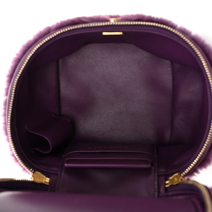 Chanel Shearling Lambskin Quilted Small Vanity Case Purple 6 of 12