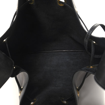 Saint Laurent Smooth Calfskin Paris VII Large Flat Hobo Black 6 of 13