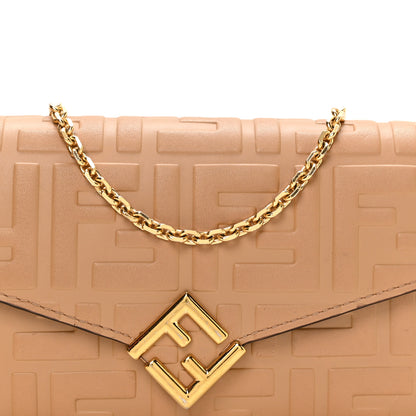 Fendi Nappa Matisse FF Embossed Continental Wallet On Chain Miele Scuro 7 of 10