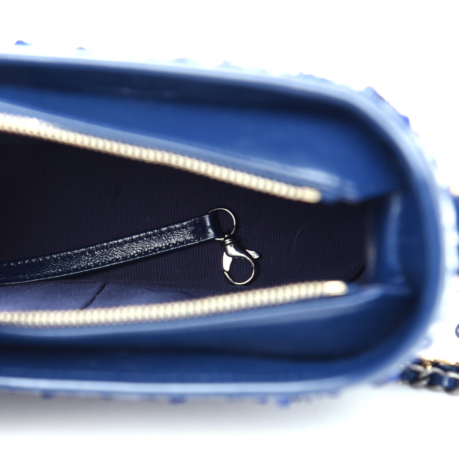 Chanel Sequin Calfskin Small Gabrielle Hobo Blue White 5 of 10