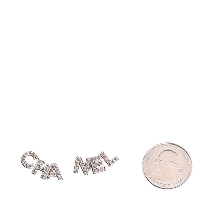 Chanel Crystal Pearl Signature Stud Earrings Gold 2 of 5