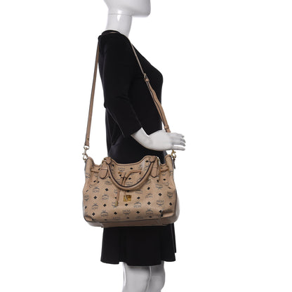 MCM Visetos Drawstring Bucket Bag Beige 2 of 21