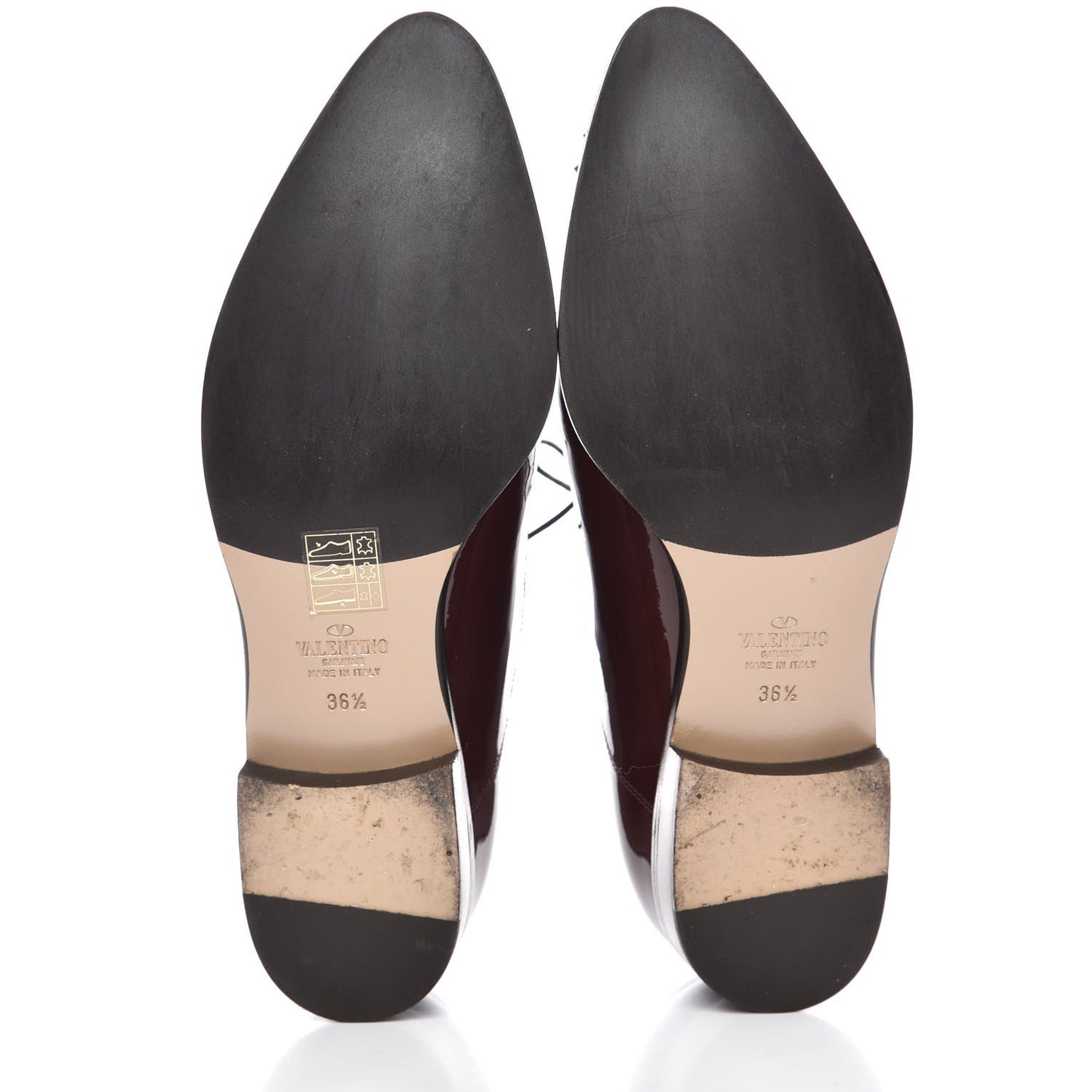 Patent Studded Cap Toe Lace Up Oxfords 36.5 Prune