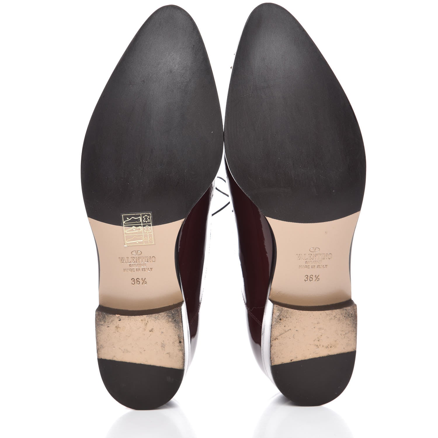 Valentino Garavani Patent Studded Cap Toe Lace Up Oxfords 36.5 Prune 7 of 13