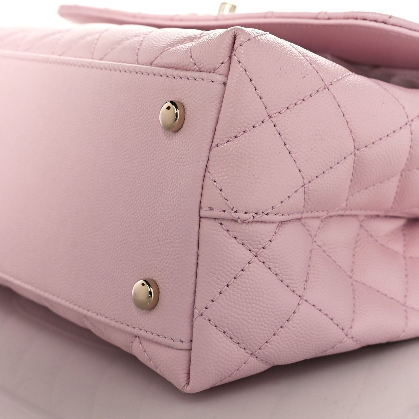 Caviar Quilted Small Coco Handle Flap Light Pink