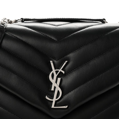 Saint Laurent Calfskin Y Quilted Monogram Medium Loulou Chain Satchel Black 8 of 10
