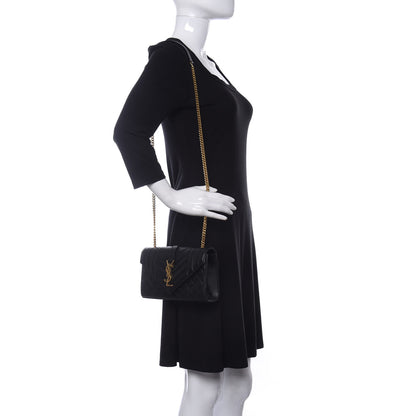 Saint Laurent Grain De Poudre Textured Mixed Matelasse Triquilt Small Monogram Satchel Black 2 of 11