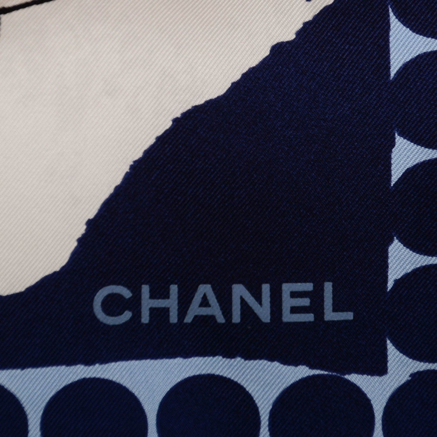 Chanel Silk Dragon CC Scarf Navy 2 of 4