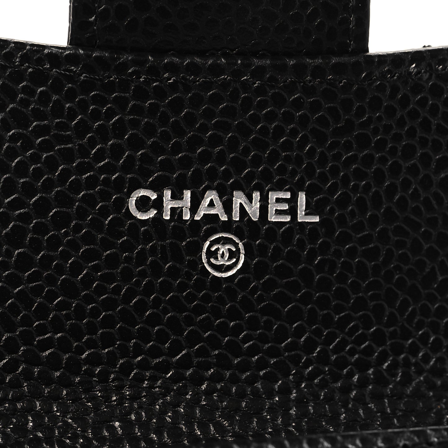 Caviar Quilted Flap Card Holder Wallet Black