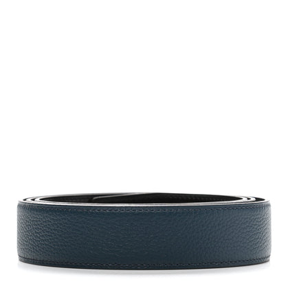 Hermes Box Togo 32mm Belt Strap 105 Black Bleu De Prusse 2 of 6