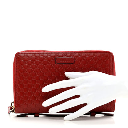 Gucci Microguccissima Zip Around Top Handle Travel Wallet Red 3 of 12