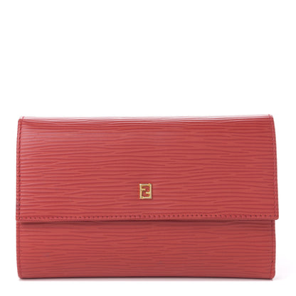 Fendi Calfskin Continental Wallet Red 1 of 11