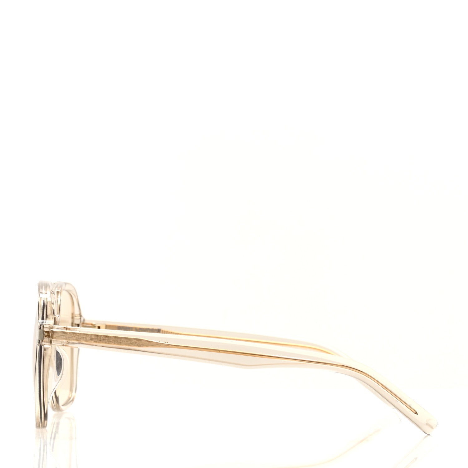 Saint Laurent Acetate Geometric Aviator Sunglasses SL 545 Transparent Cream Light Gold 3 of 8