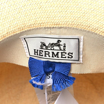 Hermes Straw Panama Brisa Brides De Gala Hat 57 Naturel Multicolore 6 of 7