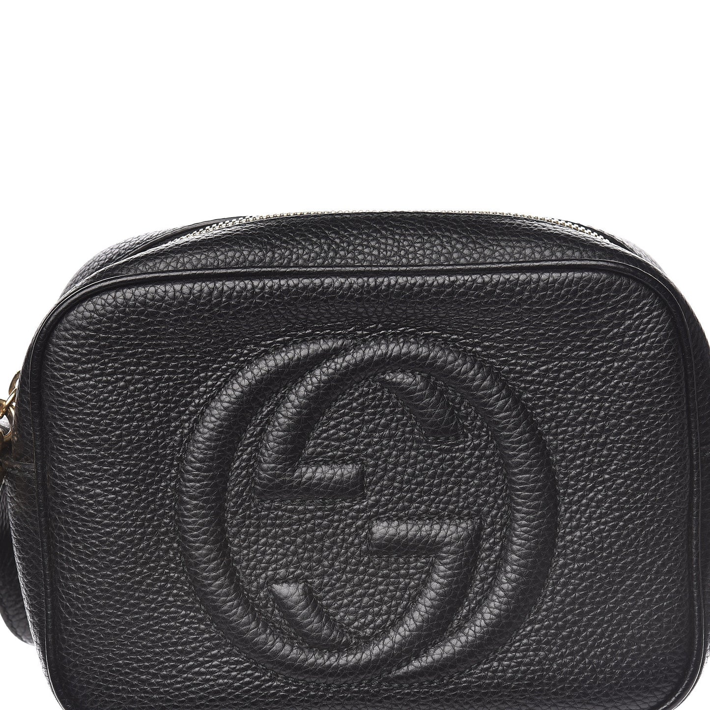 Pebbled Calfskin Small Soho Disco Bag Black