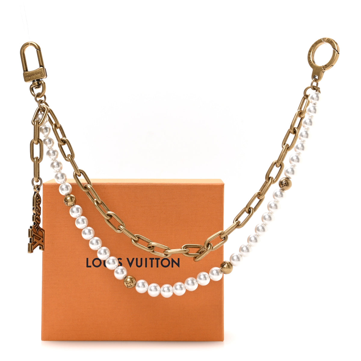 Chain Belt Pearls Bag Charm Belt Gold