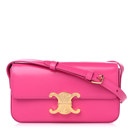 Celine Shiny Calfskin Triomphe Shoulder Bag Fuchsia 1 of 9