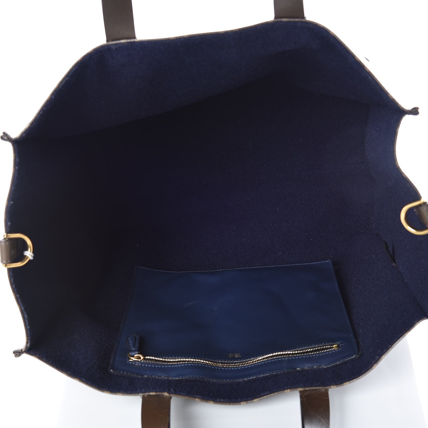 Fendi X FILA Glazed Fabric FF 1974 Mania Shopping Tote Bag Mogano Panna Blueberry 5 of 20