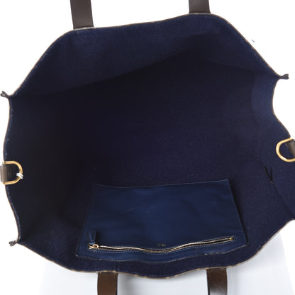 Fendi X FILA Glazed Fabric FF 1974 Mania Shopping Tote Bag Mogano Panna Blueberry 5 of 20