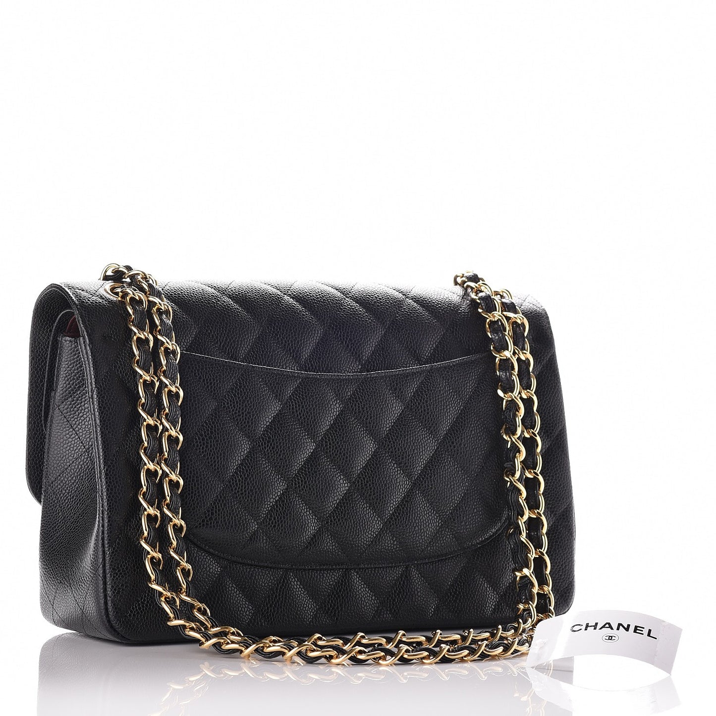 Caviar Quilted Jumbo Double Flap Black