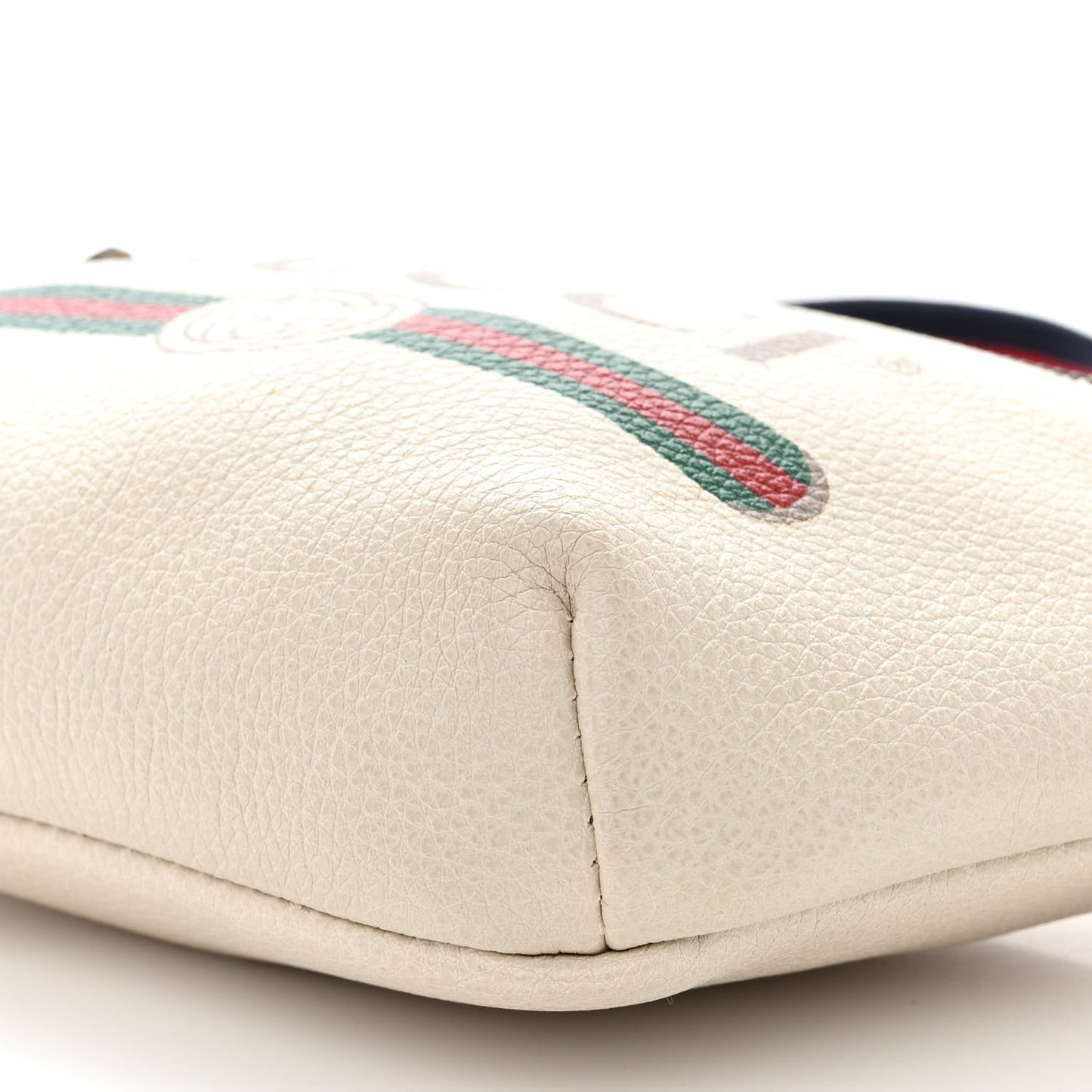 Grained Calfskin Small Logo Belt Bag White