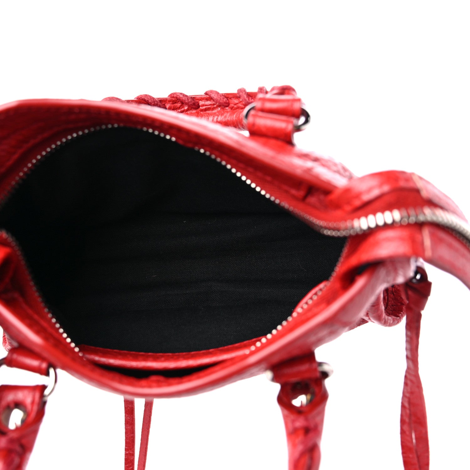 Balenciaga Agneau Classic Silver Hardware Nano City Rouge Groseille 6 of 10