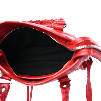 Balenciaga Agneau Classic Silver Hardware Nano City Rouge Groseille 6 of 10