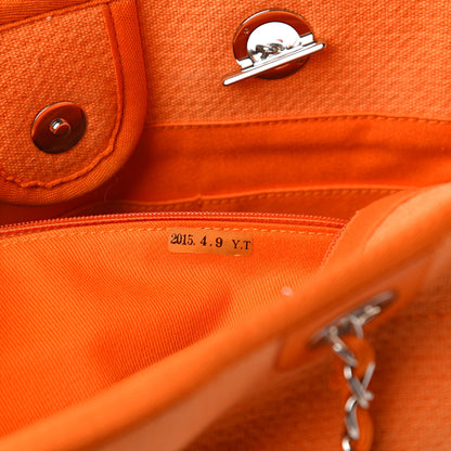 Chanel Canvas Small Deauville Tote Orange 7 of 10